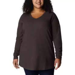 Women's Columbia Plus Size Pine Peak Long Sleeve Thermal Tunic Length T-Shirt
