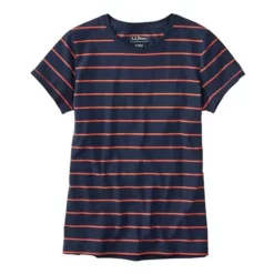Women's L.L.Bean Soft Stretch Supima Stripe Crewneck Short Sleeve T-Shirt