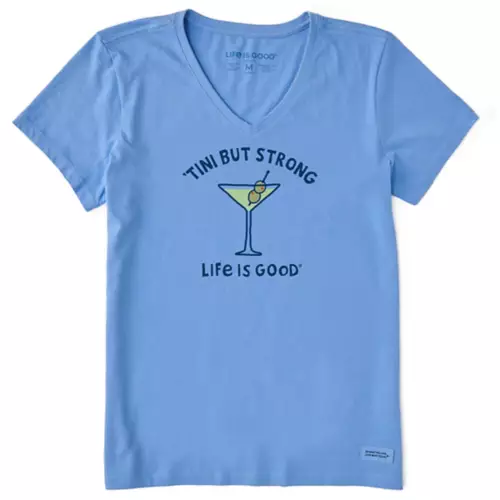 Women's Life Is Good Tini But Strong Crusher V-Neck Tee 3 Women's Life Is Good Tini But Strong Crusher V-Neck Tee