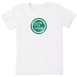 Women's Life Is Good Tropical Palm Coin Crusher Lite T-Shirt