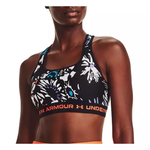 Women's Under Armour Crossback Print Mid Sports Bra 3 Women's Under Armour Crossback Print Mid Sports Bra