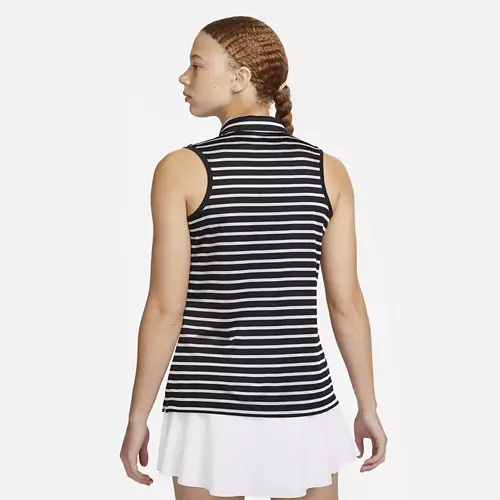 Women's Nike Dri-FIT Victory Striped Sleeveless Golf Polo 4 Women's Nike Dri-FIT Victory Striped Sleeveless Golf Polo - Image 2
