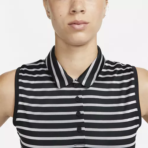 Women's Nike Dri-FIT Victory Striped Sleeveless Golf Polo 5 Women's Nike Dri-FIT Victory Striped Sleeveless Golf Polo - Image 3