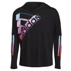 Toddler Girls' Adidas Long Sleeve Curved Hem Hooded T-Shirt