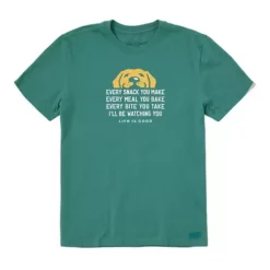 Men's Life Is Good I'll Be Watching You Yellow Lab Crusher T-Shirt