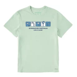 Men's Life Is Good Diversified Portfolio Golf Clubs Crusher T-Shirt