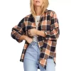 Women's Billabong So Stoked Oversized Button Down Flannel Shirt -O’Neill Shop 19632905542