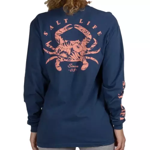 Women's Salt Life Crab Tropics Long Sleeve T-Shirt 4 Women's Salt Life Crab Tropics Long Sleeve T-Shirt - Image 2